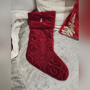 Pottery Barn Red Quilted Holiday Stocking